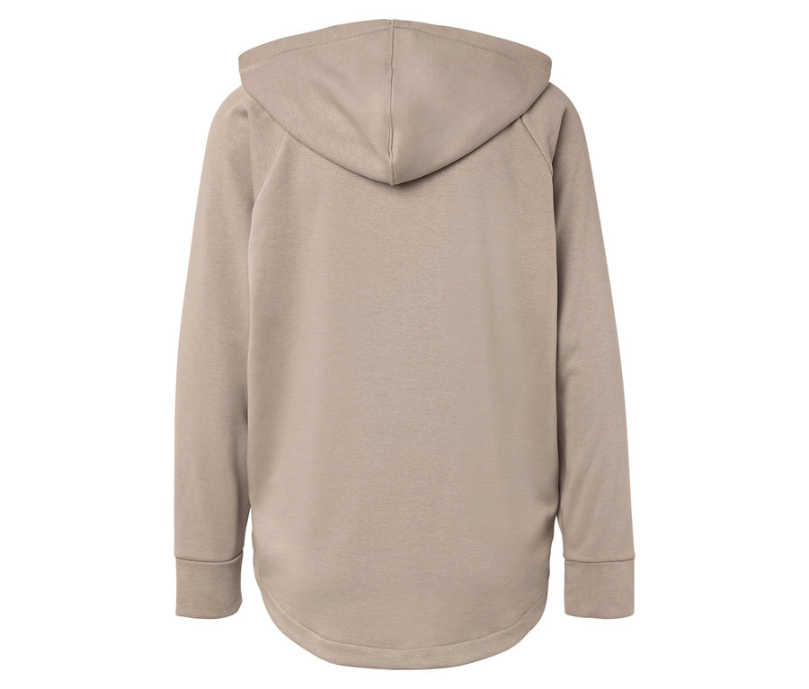 Beiger Kapuzenpullover von hinten.