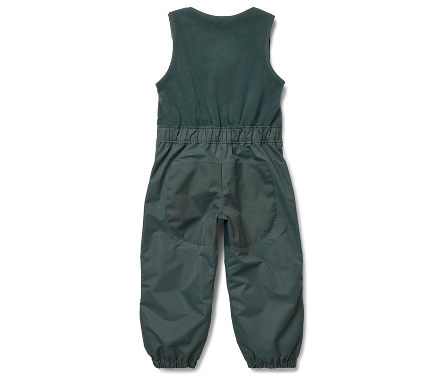 Rückansicht einer grünen Kinderlatzhose.