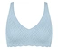 Hellblauer BH mit V-Ausschnitt und Muster.