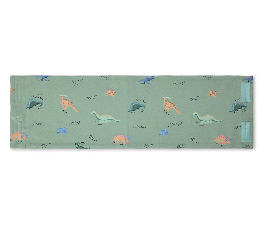 Grüner Wickelauflagenbezug mit Dinosaurier-Muster.