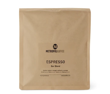 Packung METROPOL KAFFEE - Espresso - 1 kg ganze Bohne.