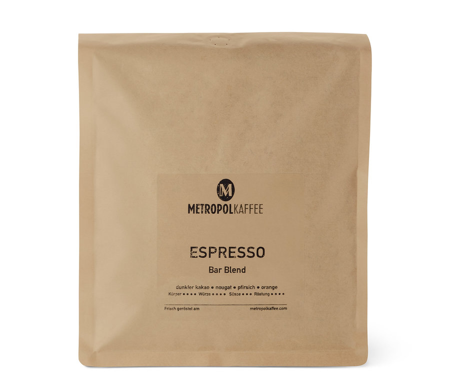Packung METROPOL KAFFEE - Espresso - 1 kg ganze Bohne.