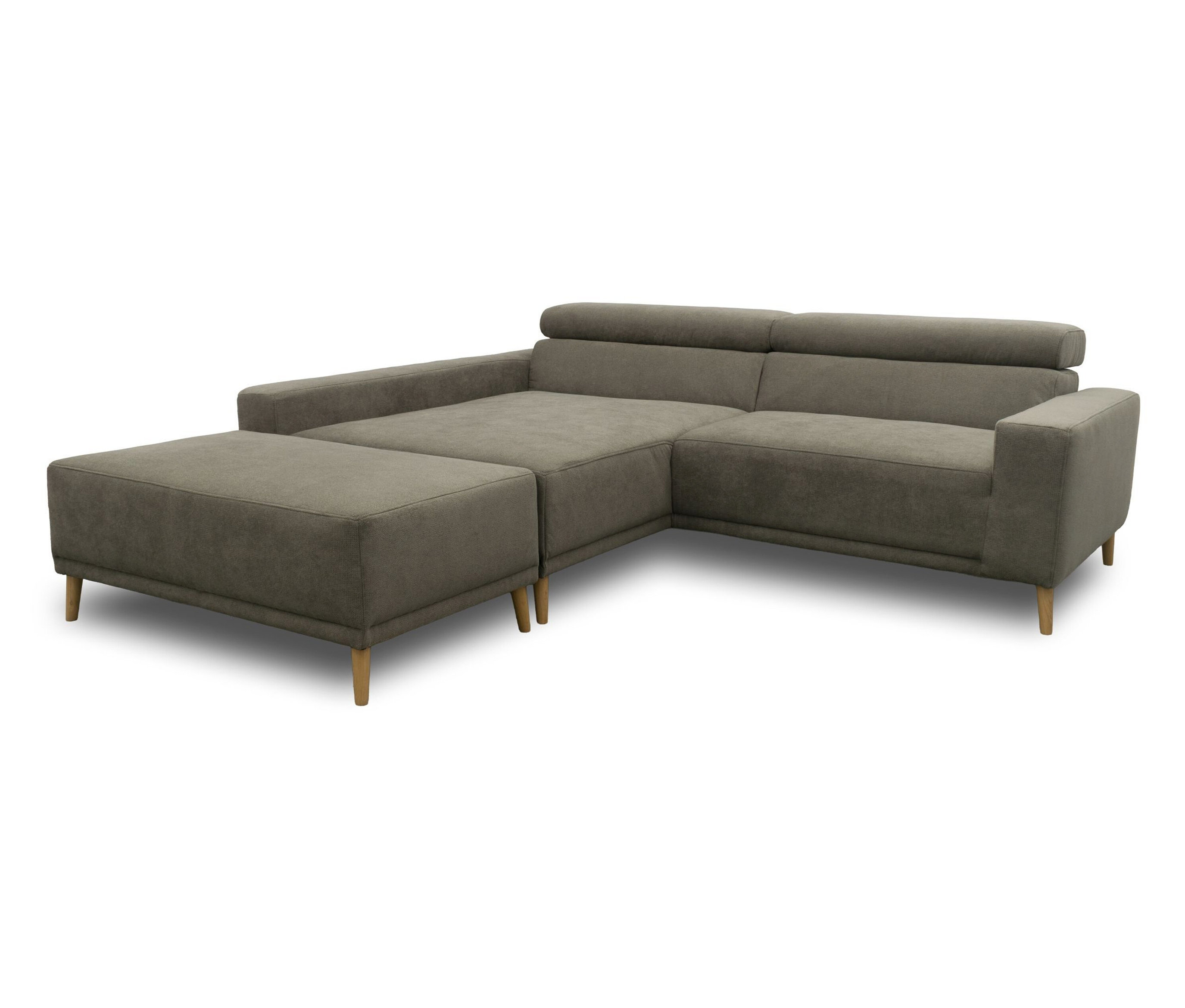 Domo Eck-Schlafsofa »Malmö« mit Hocker - 248x172x72cm - grau -