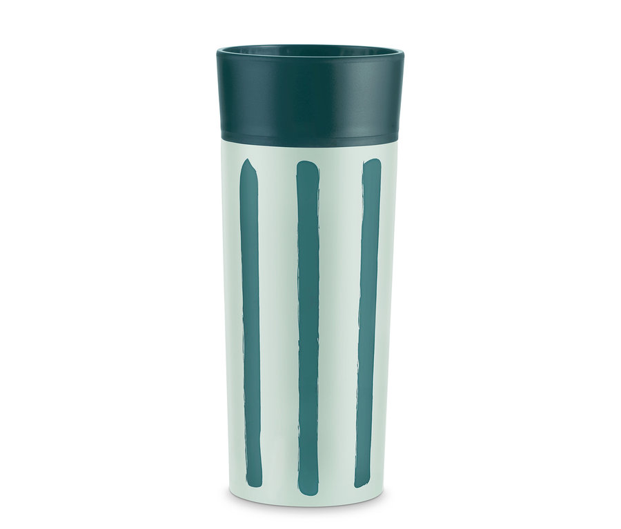 Ein Coffee-to-go-Becher, Streifen.