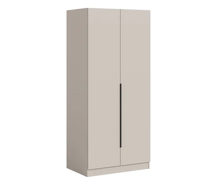xonox Kleiderschrank »Nordic«, 2-türig, in hellem Farbton mit schwarzem Griff.