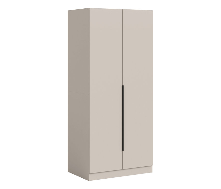 xonox Kleiderschrank »Nordic«, 2-türig, in hellem Farbton mit schwarzem Griff.