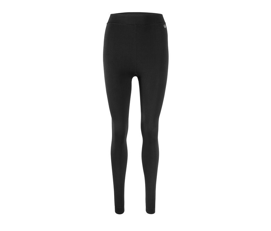 Schwarze, gefütterte Leggings auf weißem Hintergrund.