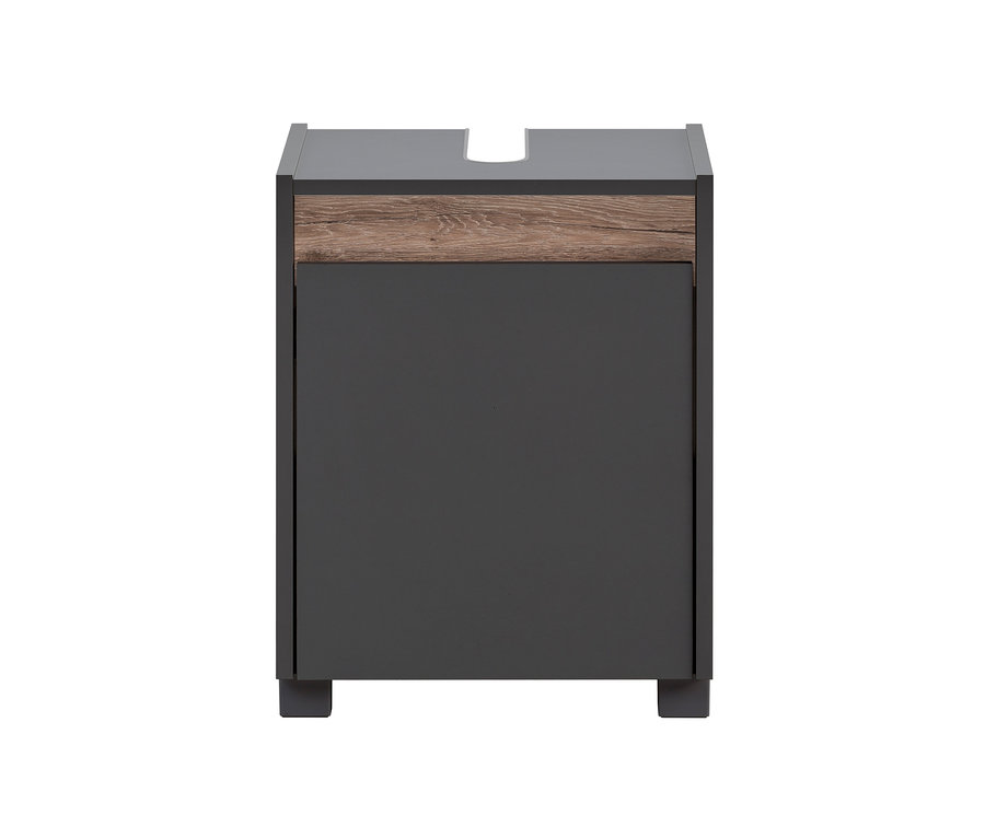 Schmaler, anthrazitfarbener Waschbeckenunterschrank »Cosmo«.