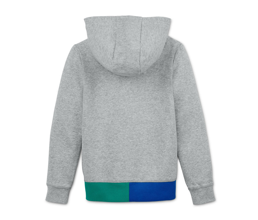 Graue Kapuzen-Sweatjacke.