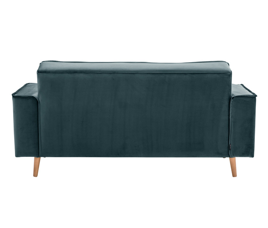 Rückansicht des azurblauen 2-Sitzer-Sofas »Jolene« von Max Winzer®.