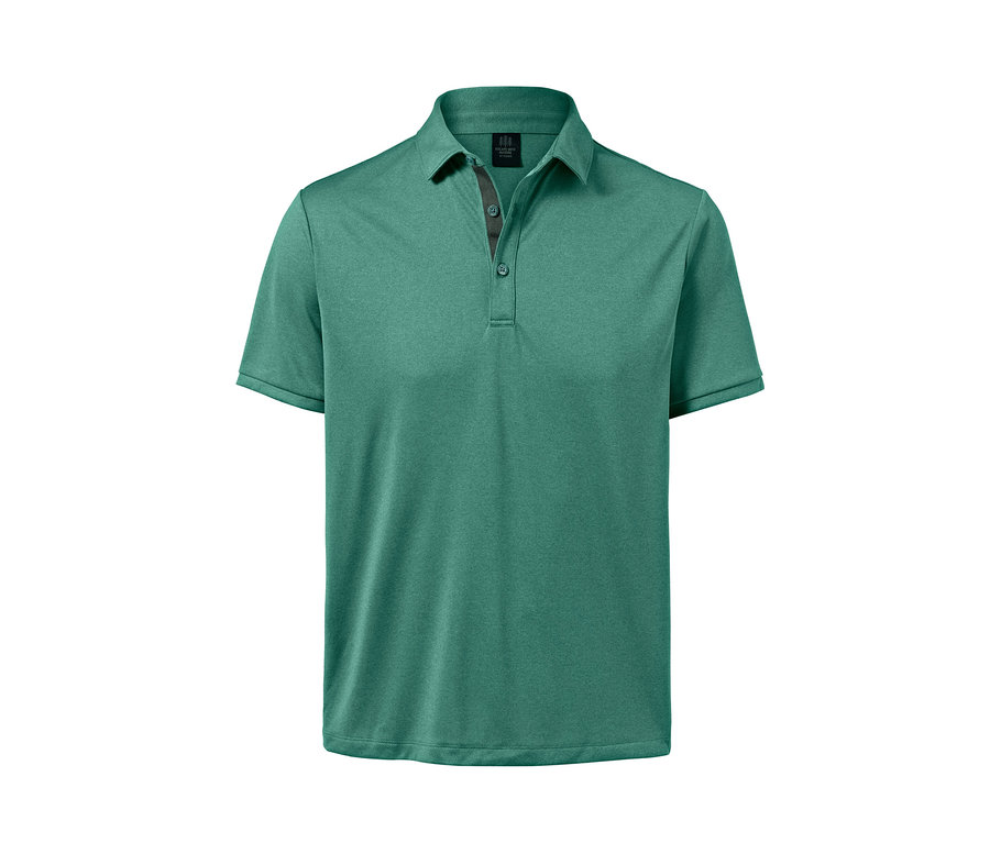 Ein grünes Funktions-Poloshirt.