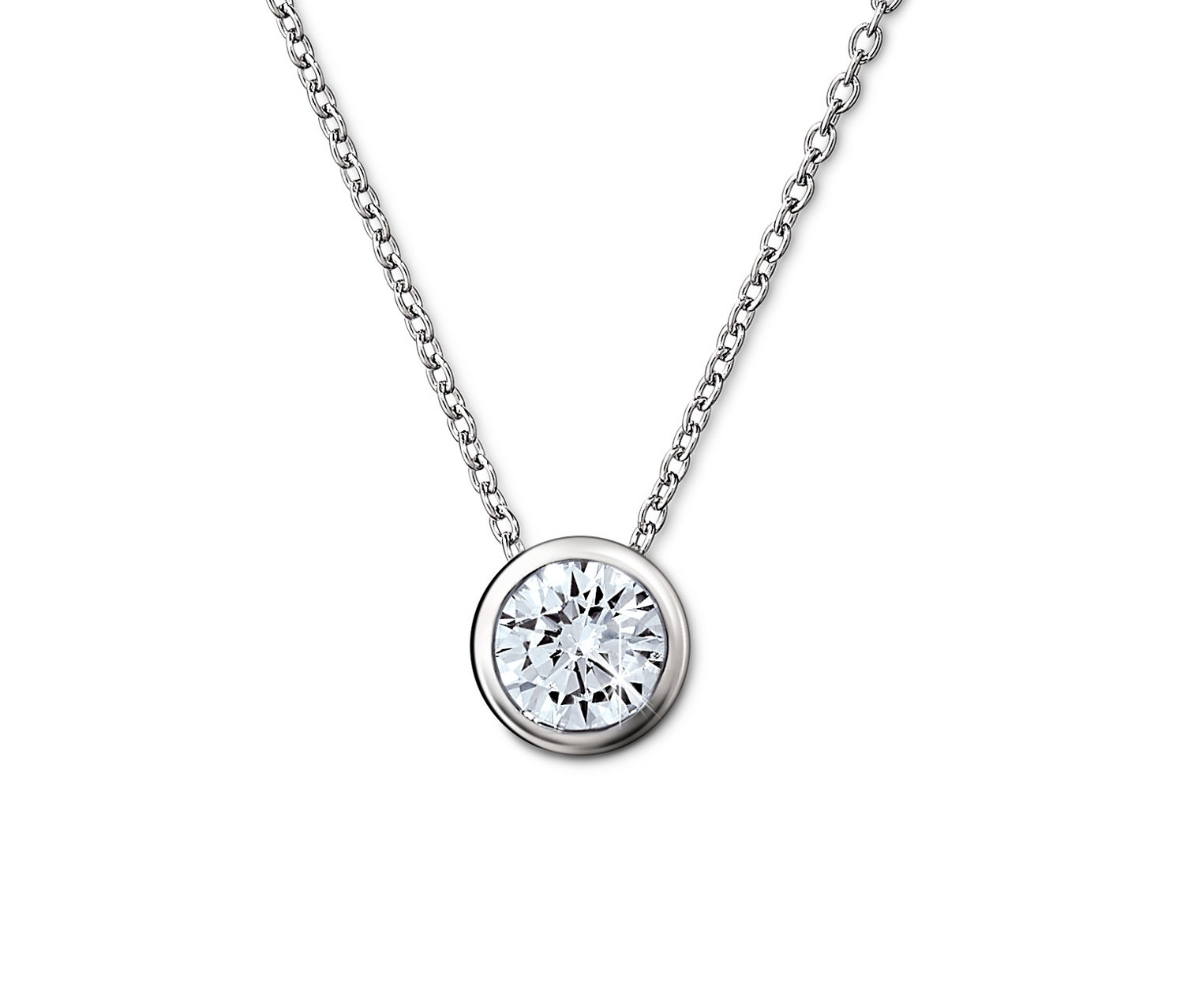 Kette aus 925er Silber mit Zirkonia-Solitär.