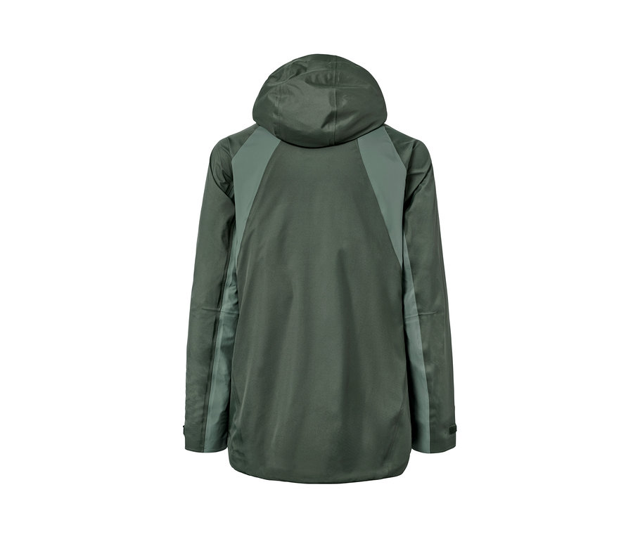 Rückansicht einer Outdoorjacke.