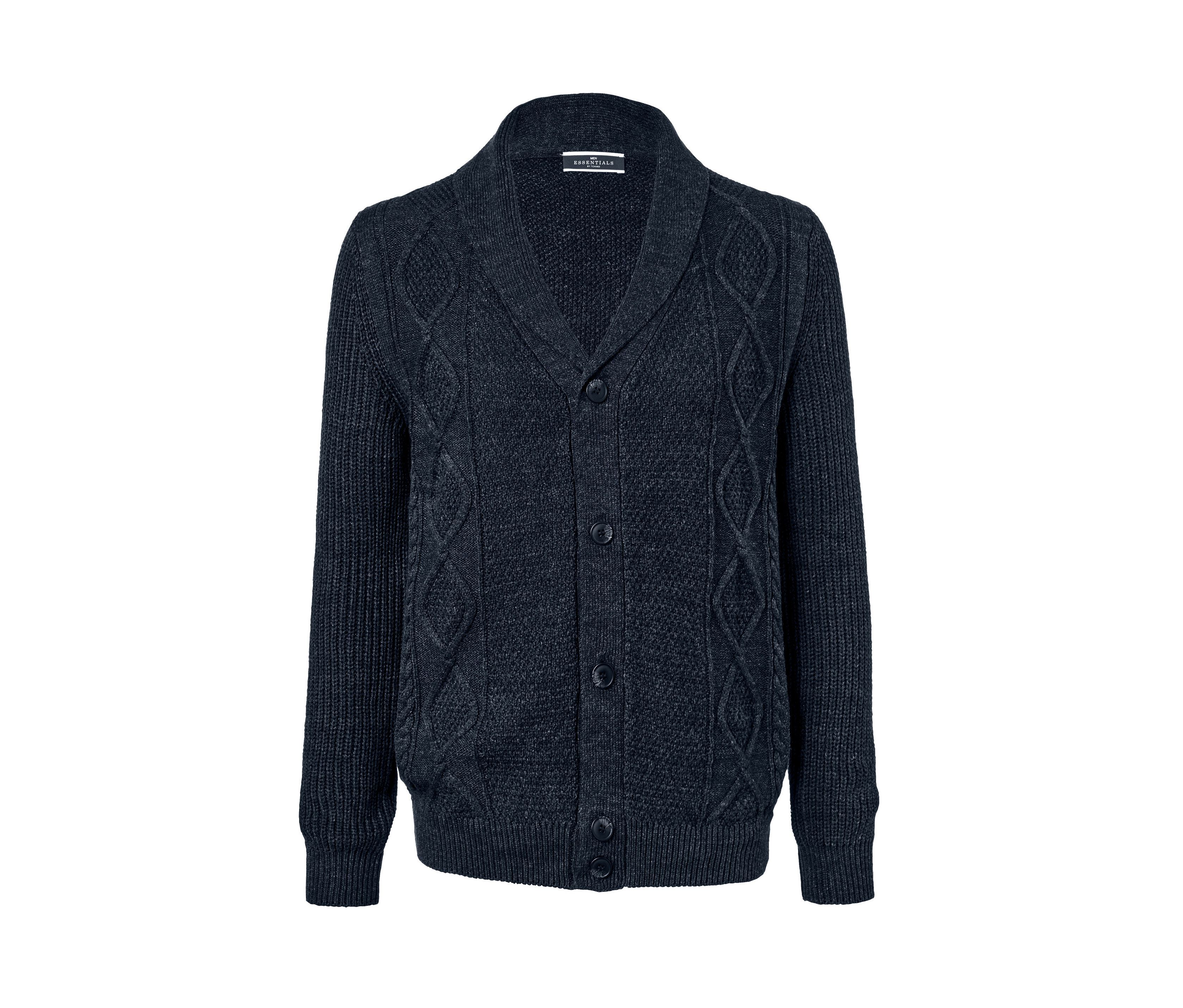 Dunkelblauer Cardigan.