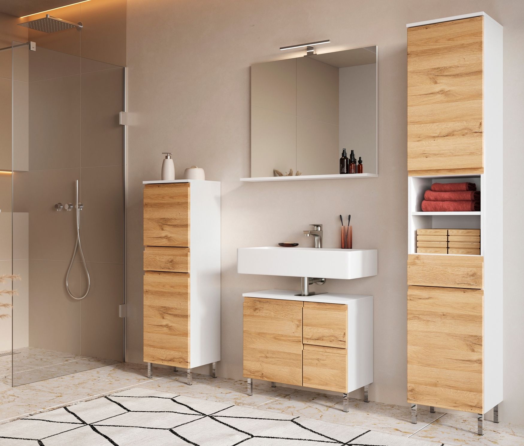 Thumbnail - Tchibo - Hochschrank »Torrance« - 34x34x190cm - braun - Holz / Holz