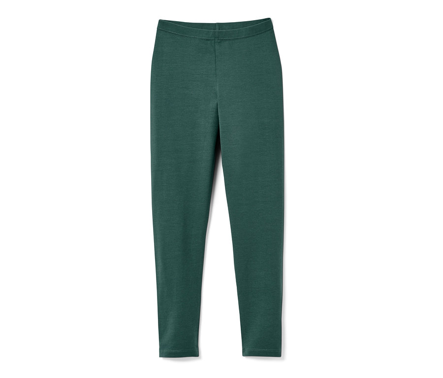 Grüne Leggings auf weißem Hintergrund.