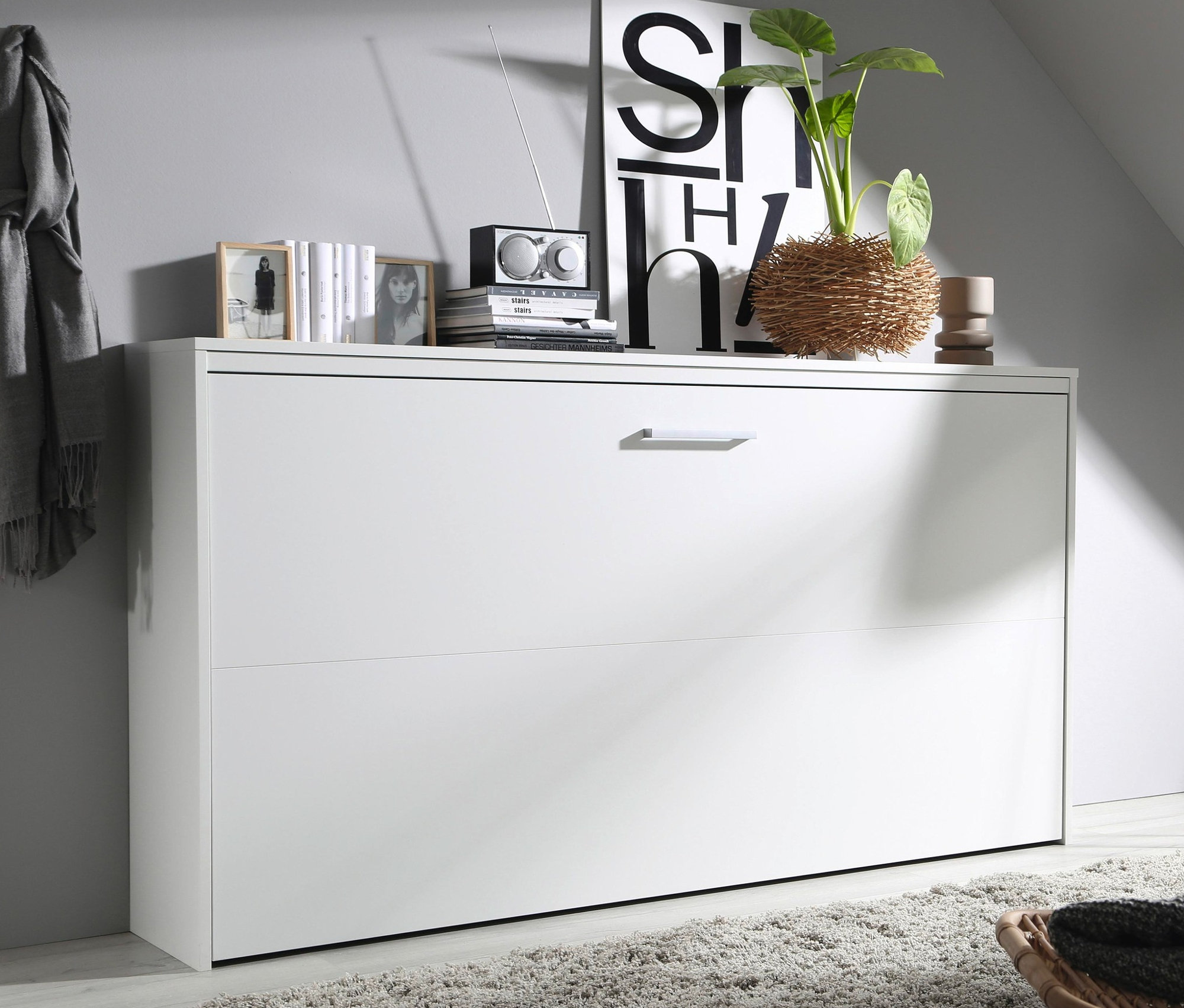 Thumbnail - rauch Querklappbett »Albero« - 214x115x115cm - weiß - Holz / Holz