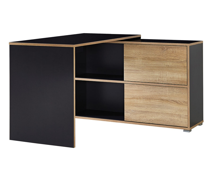 Eckschreibtisch »Slide«, anthrazit/eiche.