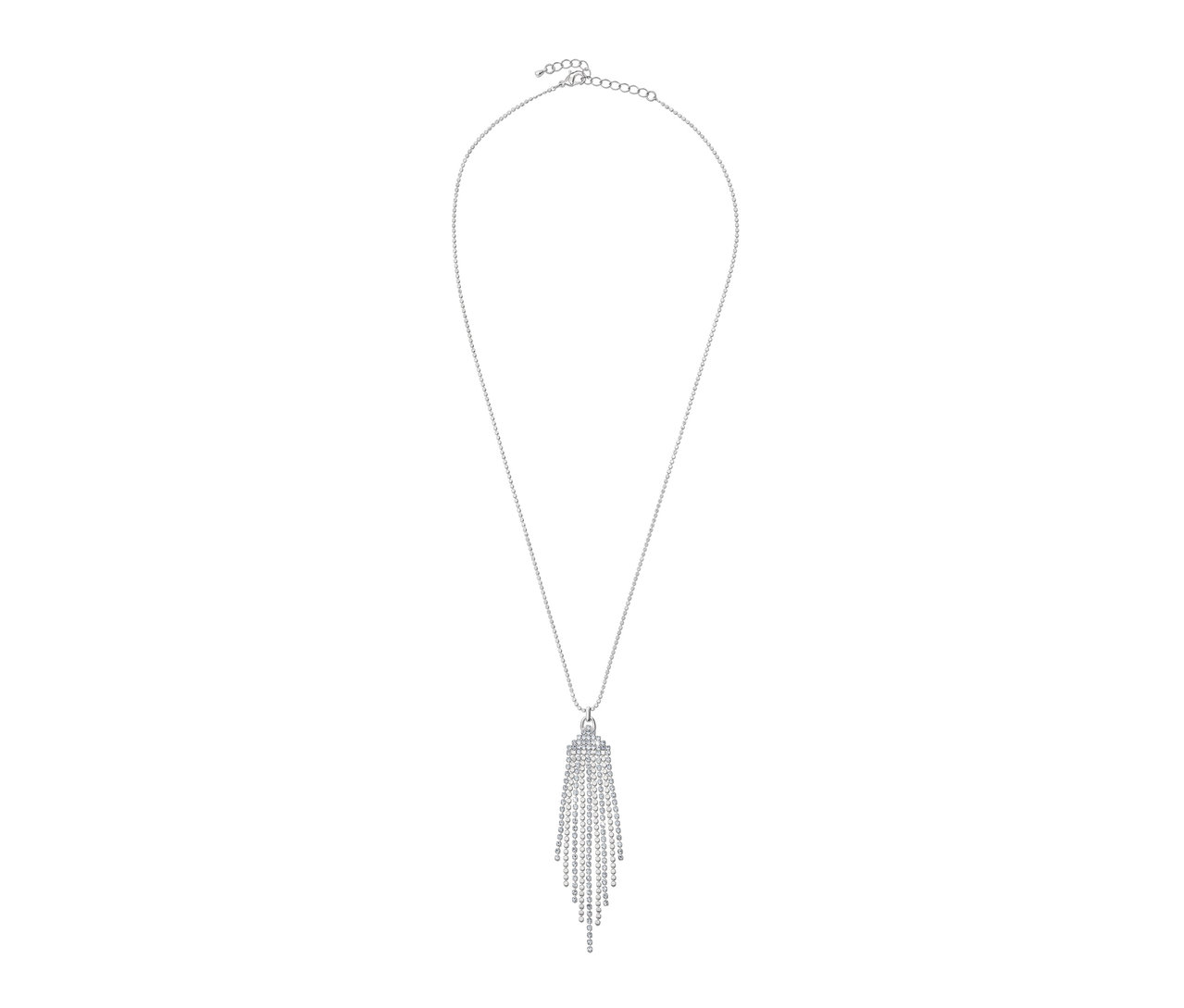 Silberne Kette Sparkle Fringes mit Fransen aus kleinen Perlen.