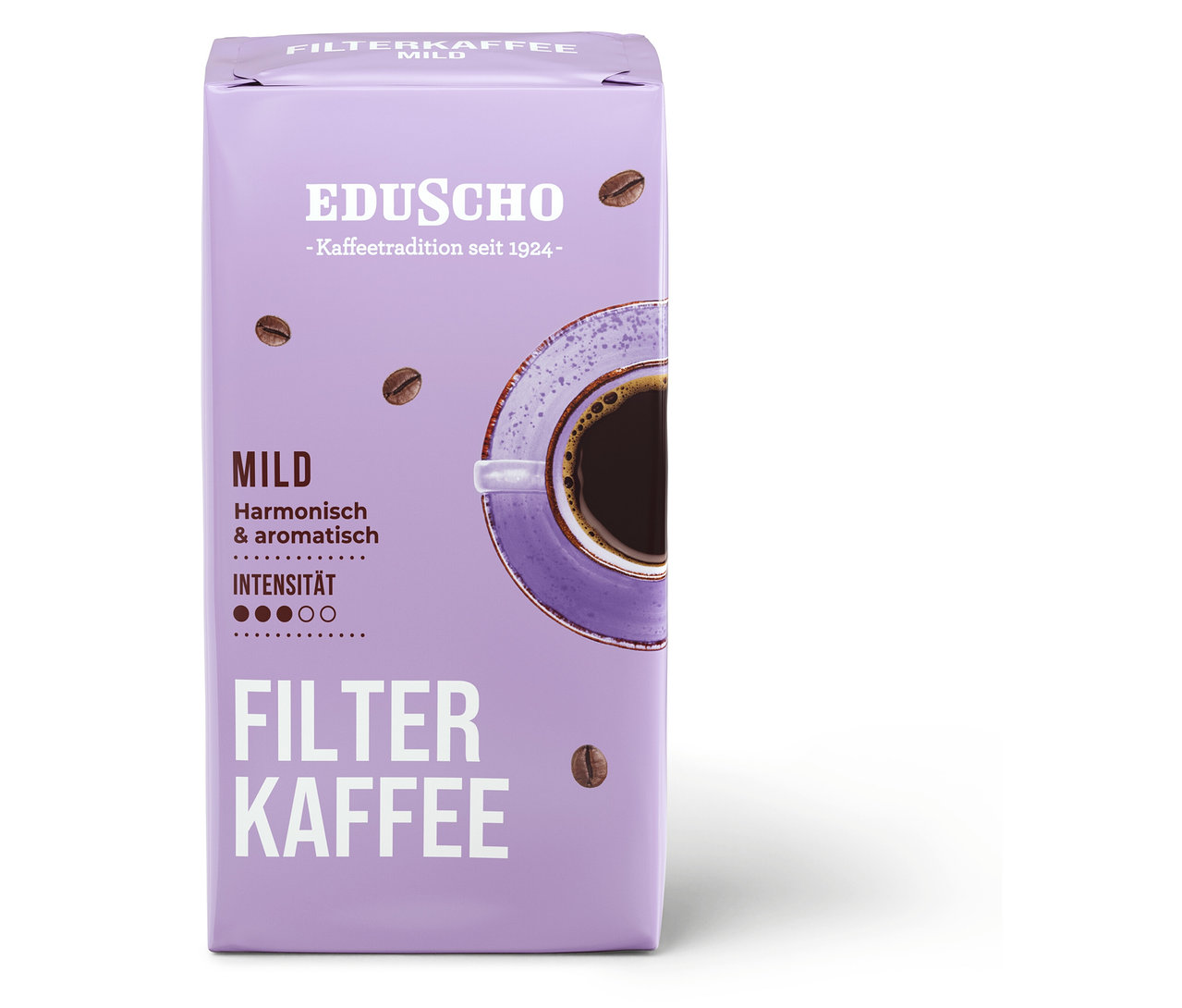 Packung Eduscho Filterkaffee Mild, gemahlen.