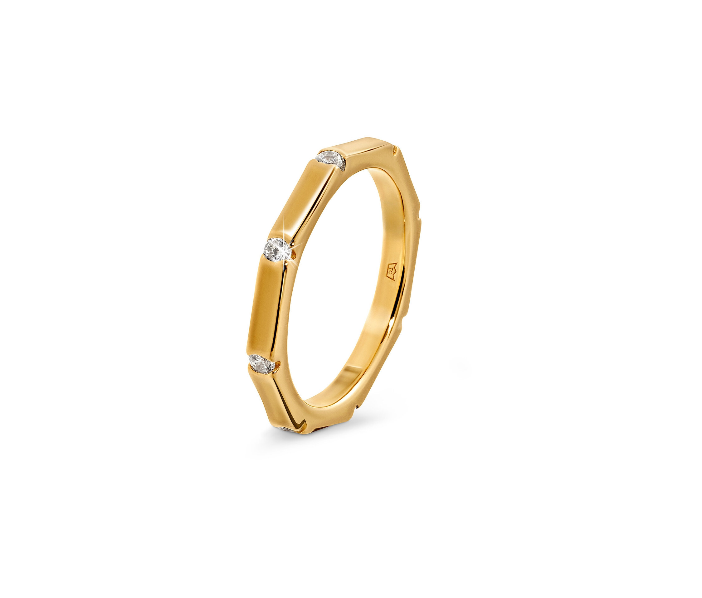Silber Ring Octagon - Damen - Gr. 18 - weiß - weiß