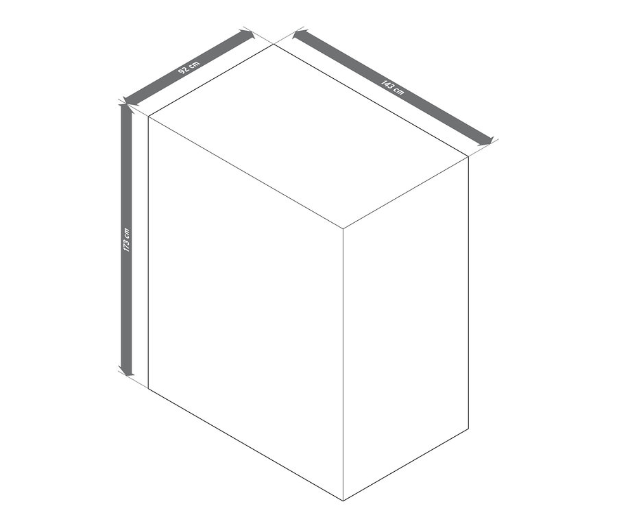 Abmessungen der Premium-Abdeckhaube für Strandkorb XL: 173 x 92 x 143 cm.