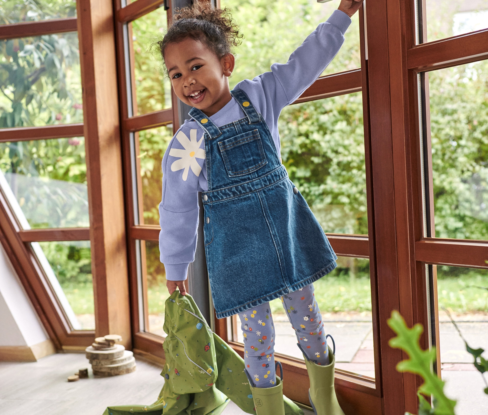 Thumbnail - Tchibo - Baby-und-Kleinkind-Leggings - Mädchen - Gr. 122/128 - lila/geblümt