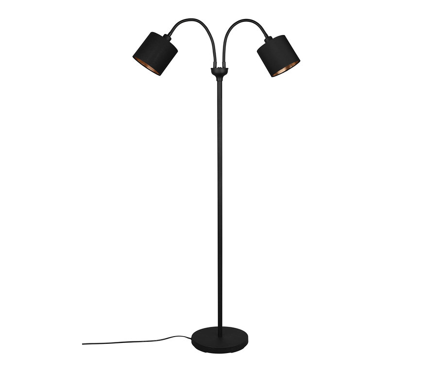 Schwarze Reality Stehleuchte »Tommy« mit zwei Lampenschirmen.