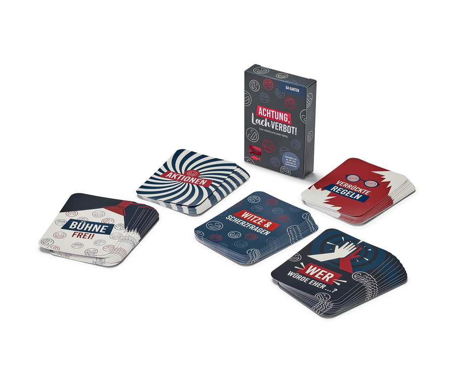 Kartenspiel »Achtung, Lachverbot!«.
