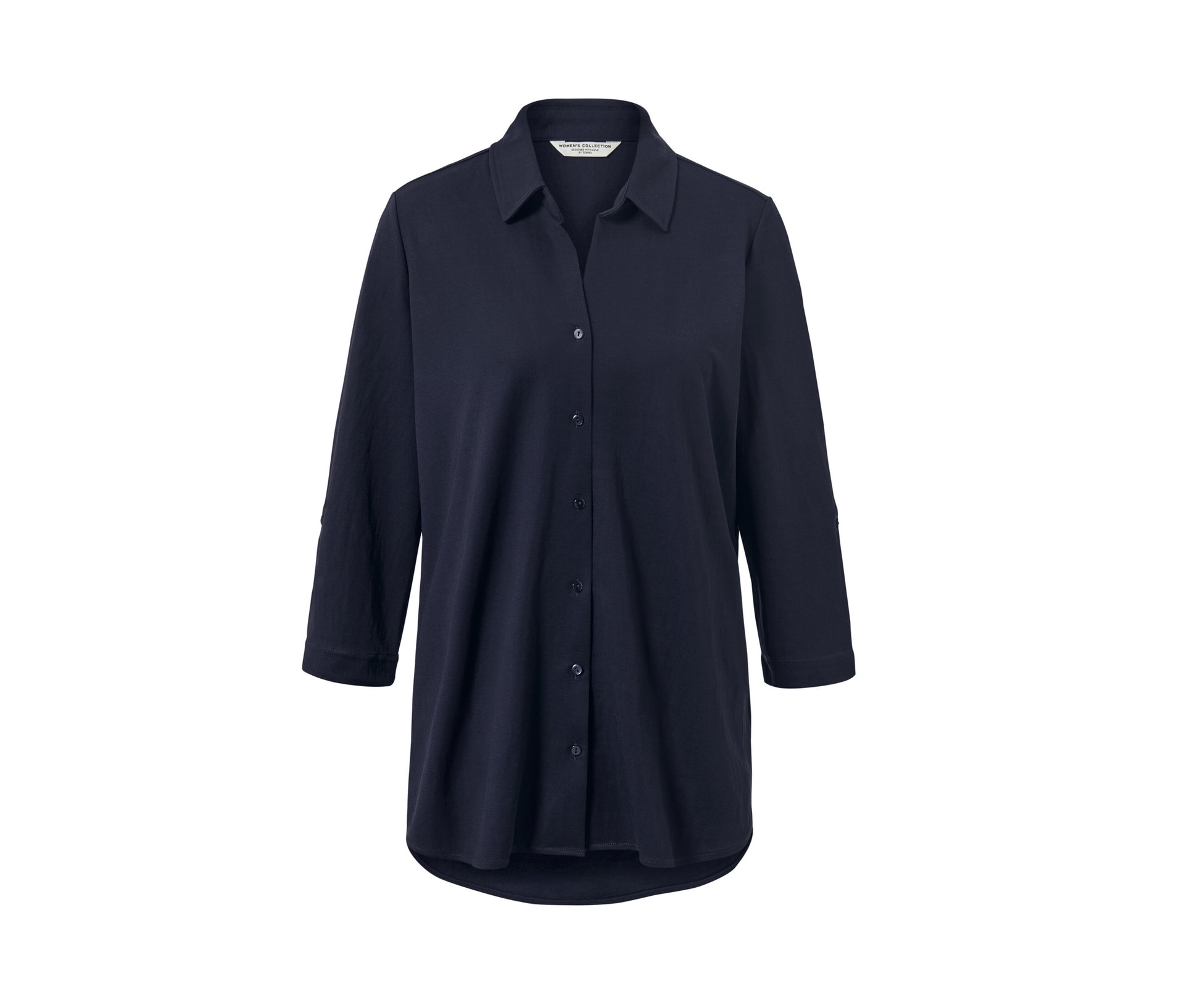 Piqué-Jerseybluse - Damen - Gr. 38 - dunkelblau - dunkelblau