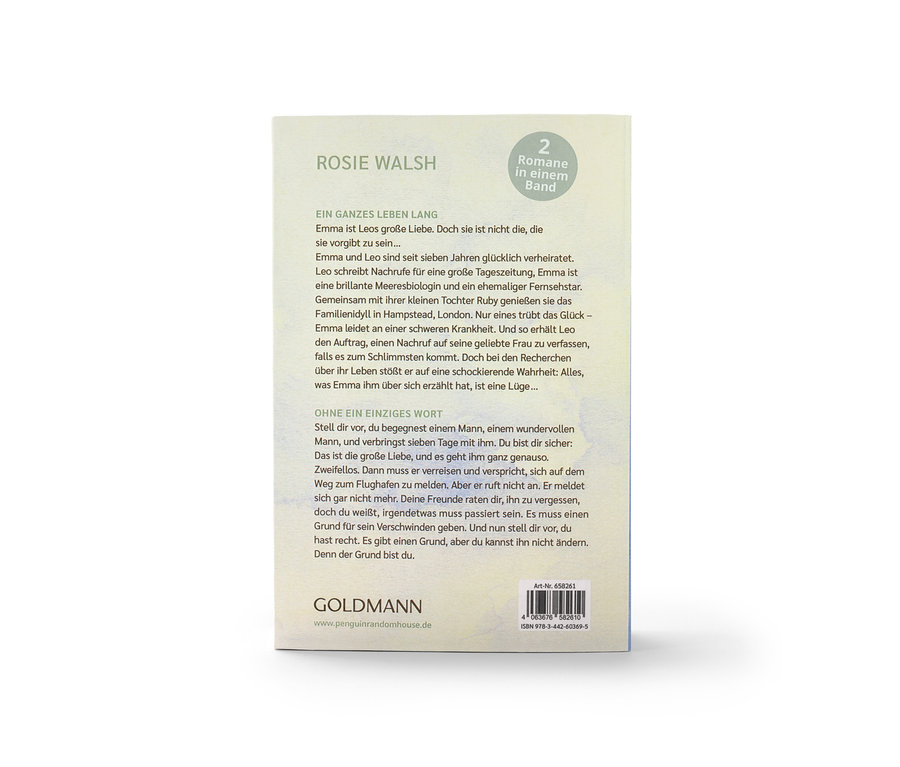 Cover des Buches "Ein ganzes Leben lang" und "Ohne ein einziges Wort" von Rosie Walsh.