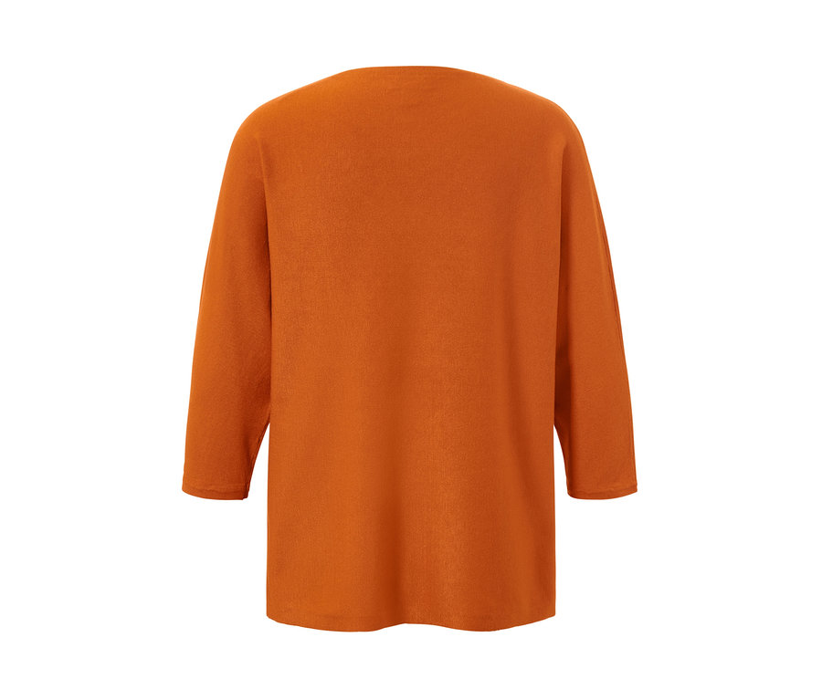 Detailansicht Feinstrickpullover, orange.