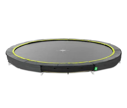 Ein schwarzes EXIT Bodentrampolin »Silhouette sports« mit einem Durchmesser von ca. 427 cm.