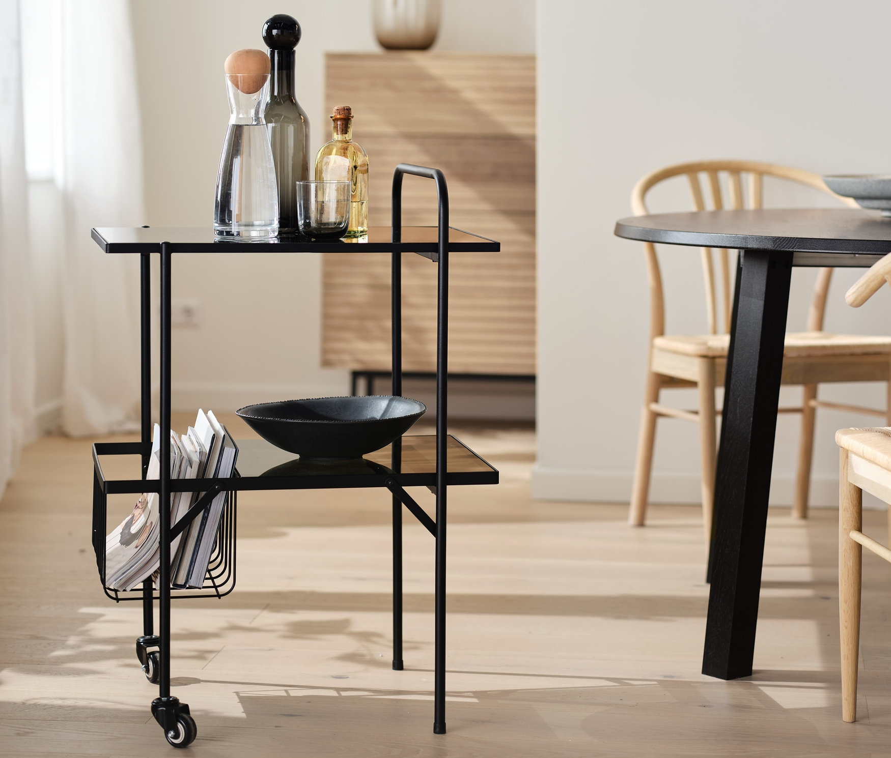 Thumbnail - Tchibo - Servierwagen - 60x43,5x85,5cm - schwarz - Stahl / Glas / Glas