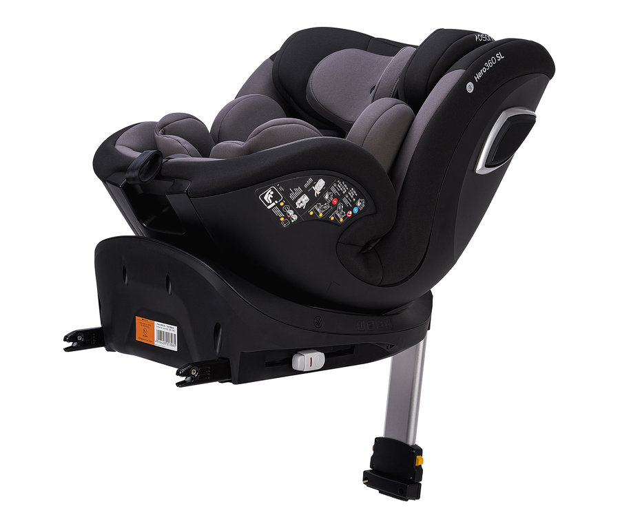 Schwarzer und grauer Osann Kindersitz »Hero360 SL«.