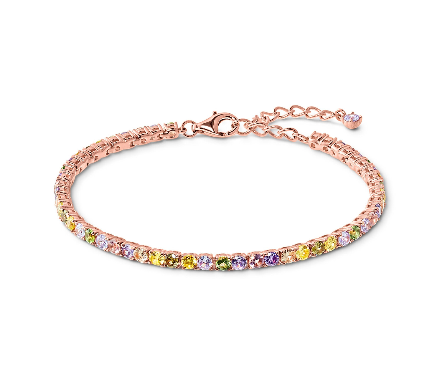 Silber Armband Tennis Multicolor - gold - gold
