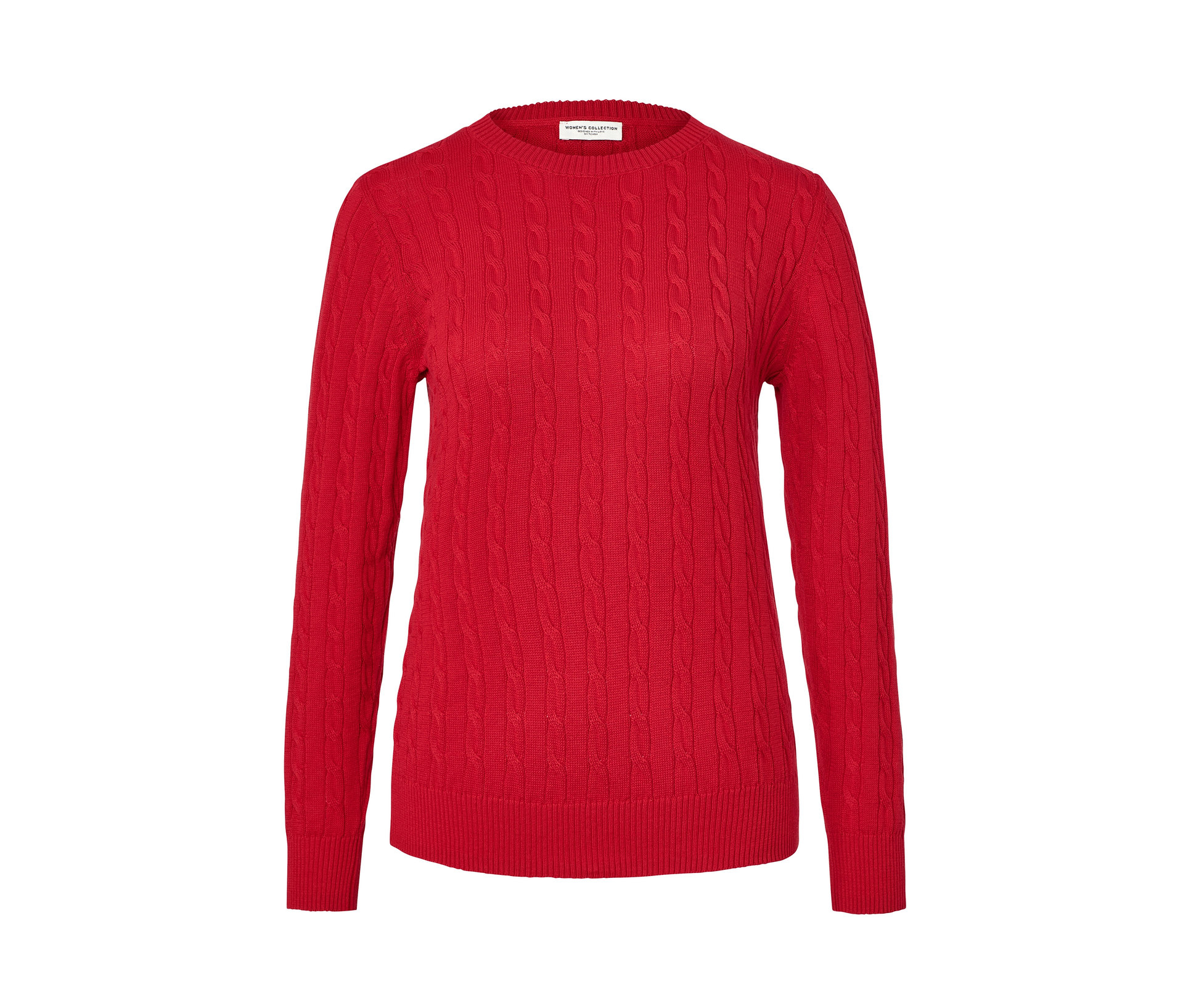 Zopfstrickpullover - Damen - Gr. S - rot - rot