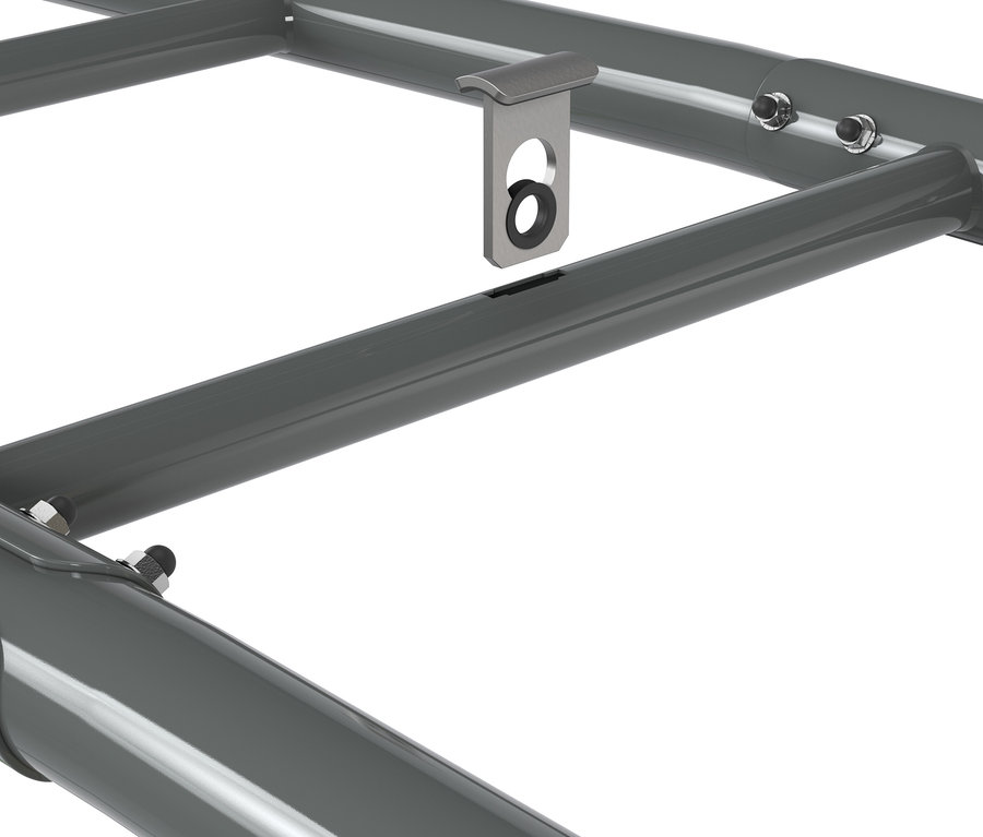 Detail einer grauen EXIT Klettergerüst »MB310« Konstruktion.