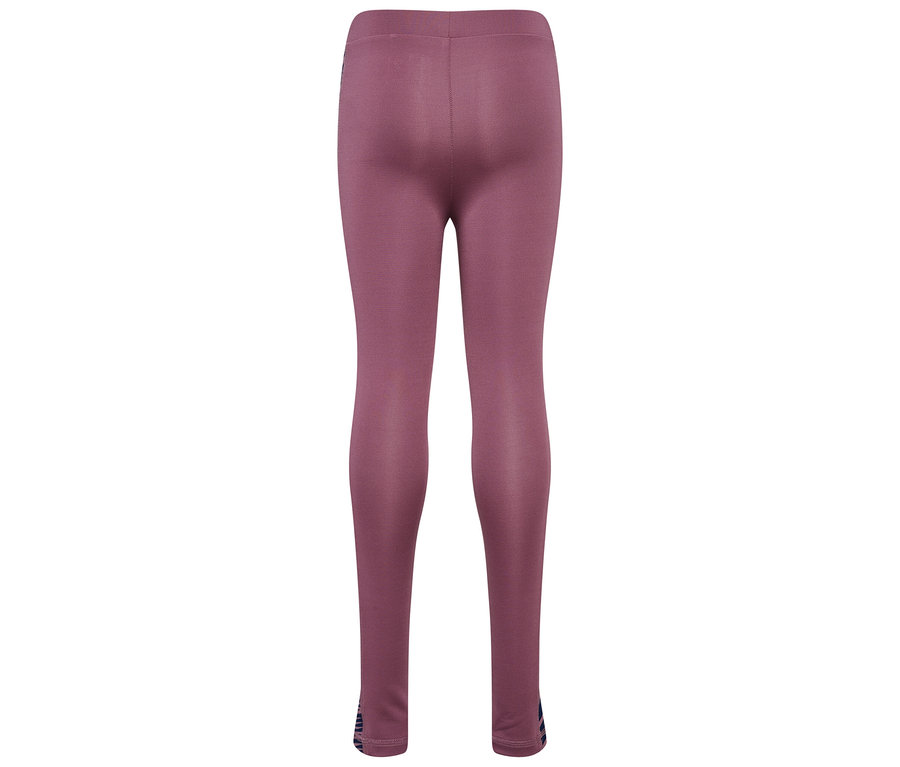 Detailansicht der Rückseite der lila HUMMEL HMLJR Mix Mid Waist Tight.