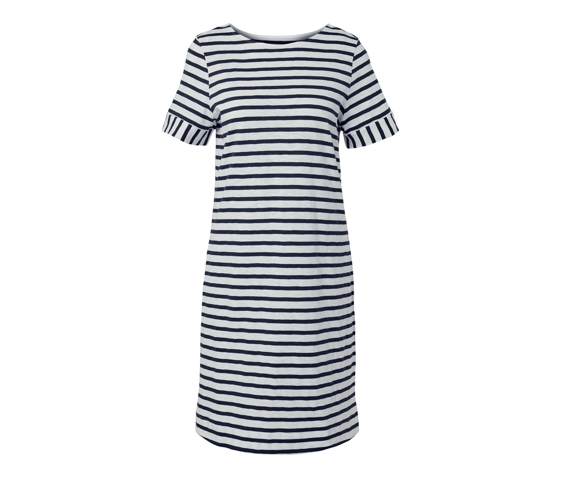 Jerseykleid - Damen - Gr. M - weiß/gestreift - weiß