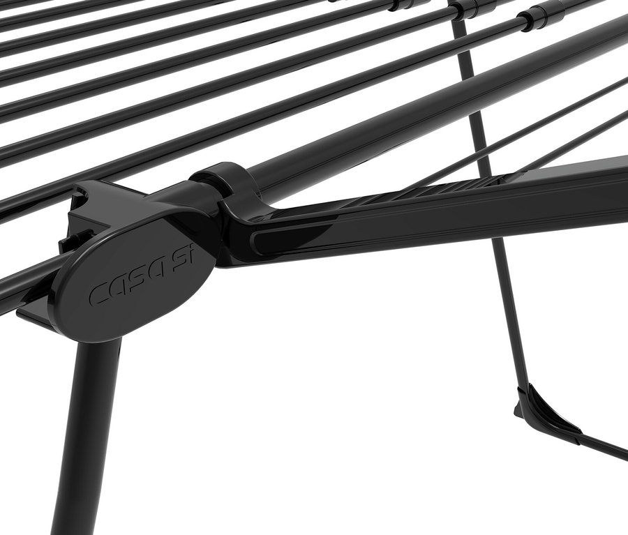 Detailansicht eines schwarzen Teleskop-Wäscheständers "Ultra".