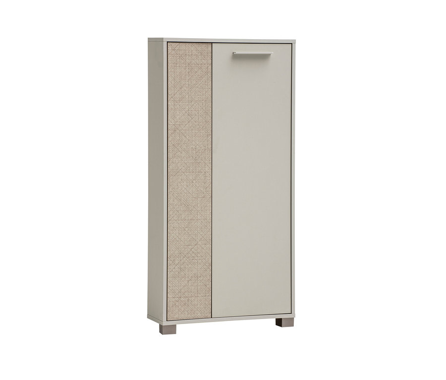 Hochformatiges, cremebeiges Highboard »Edno« mit Canasta-Dekor.