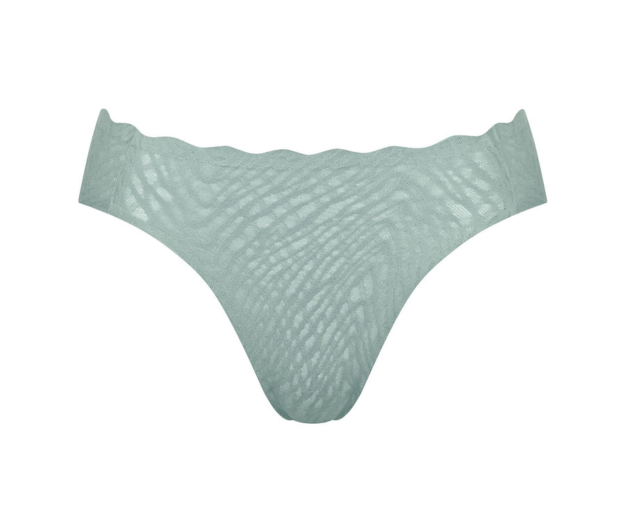 Detailaufnahme von helltürkisfarbenen sloggi ZERO Feel Bliss High Leg Slips.