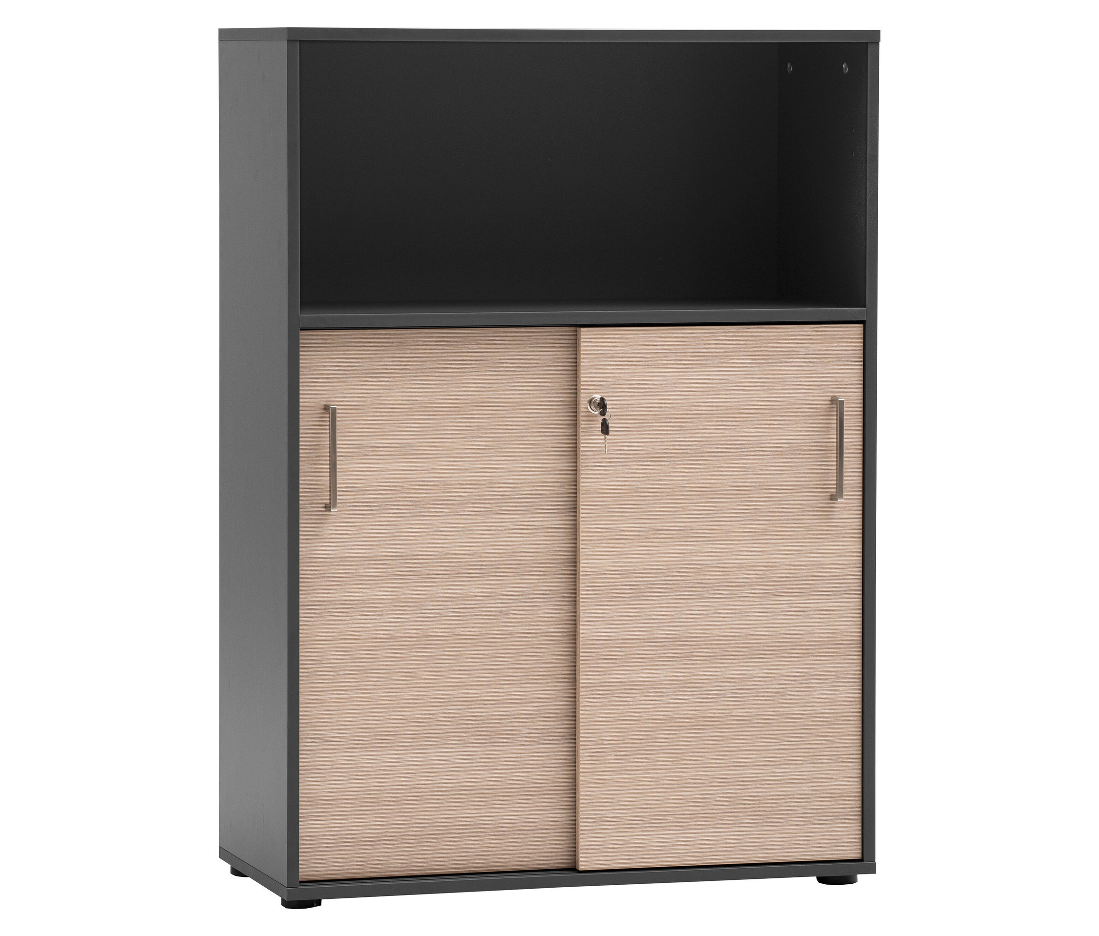 Tchibo - Aktenschrank »Metz« - 80,1x38,2x113,4cm - silber - - Holzwerkstoffe / Metall / Kunststoff