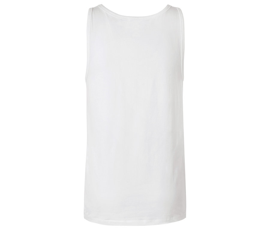 Weißes Tanktop auf weißem Hintergrund.