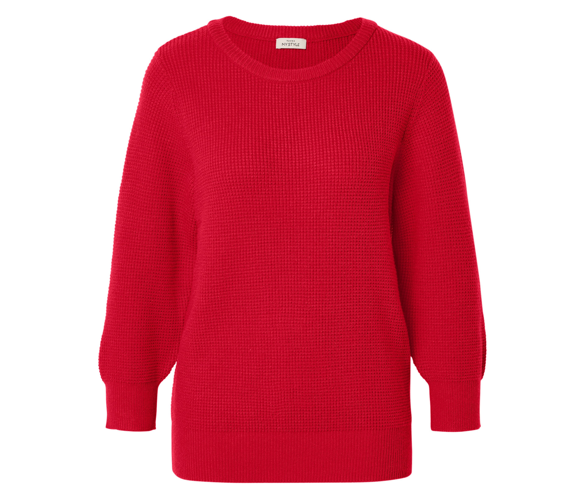 Pullover aus Strukturstrick - Damen - Gr. M - rot - rot