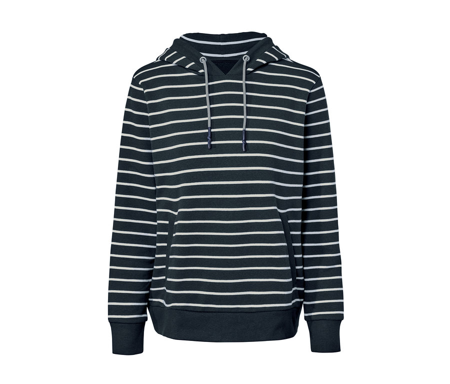Gestreiftes Kapuzensweatshirt.