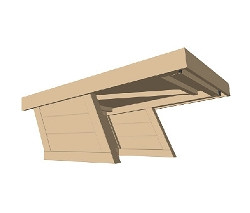 Illustration einer WEKA-Rasenmähergarage »M1«.