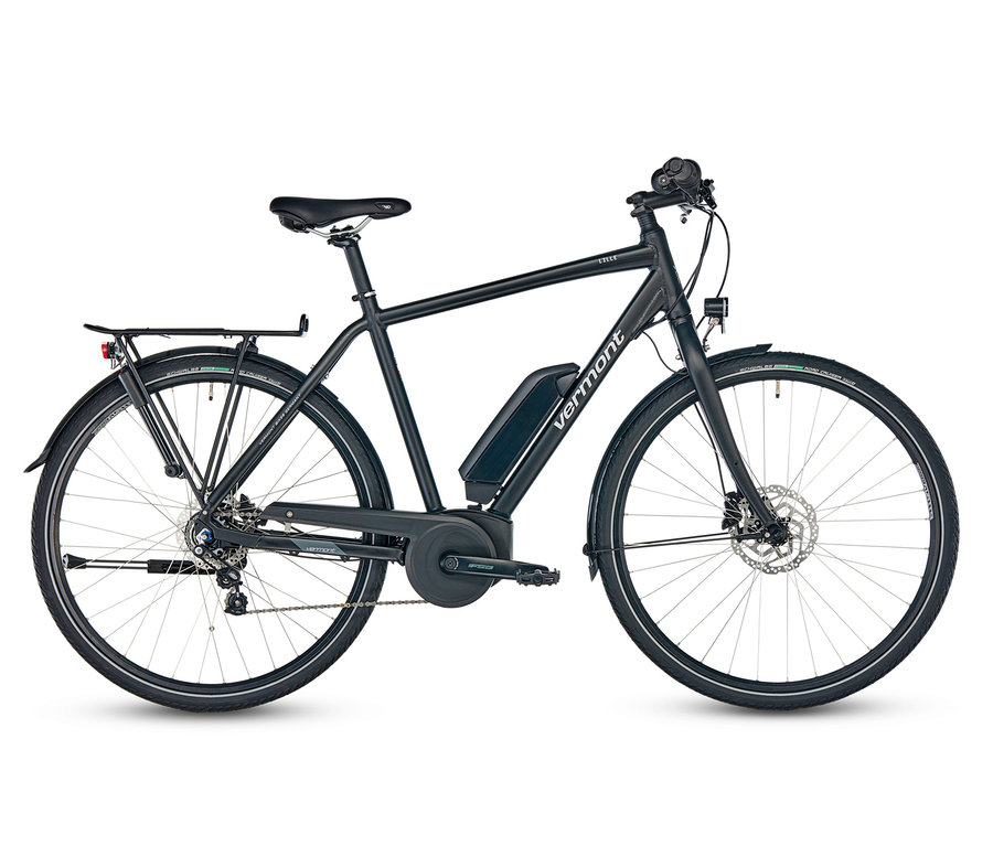 Schwarzes Vermont Unisex Trekking E-Bike Lille.