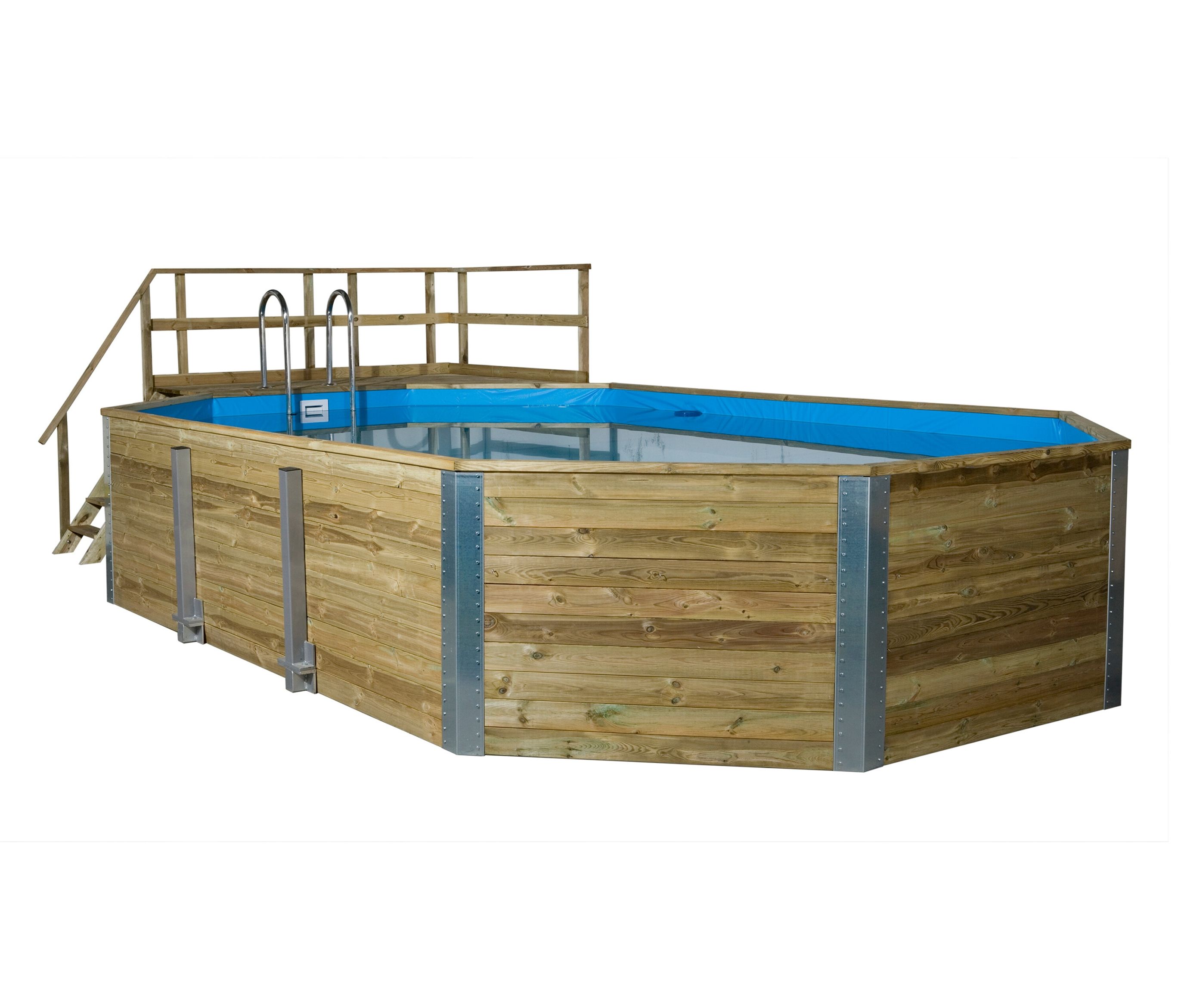Weka-Massivholz-Gartenpool inkl. Abdeckhaube - naturfarben